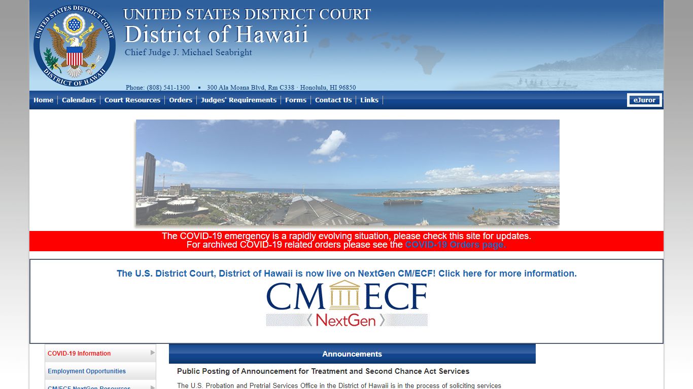 Access to Court Information - District of Hawaii