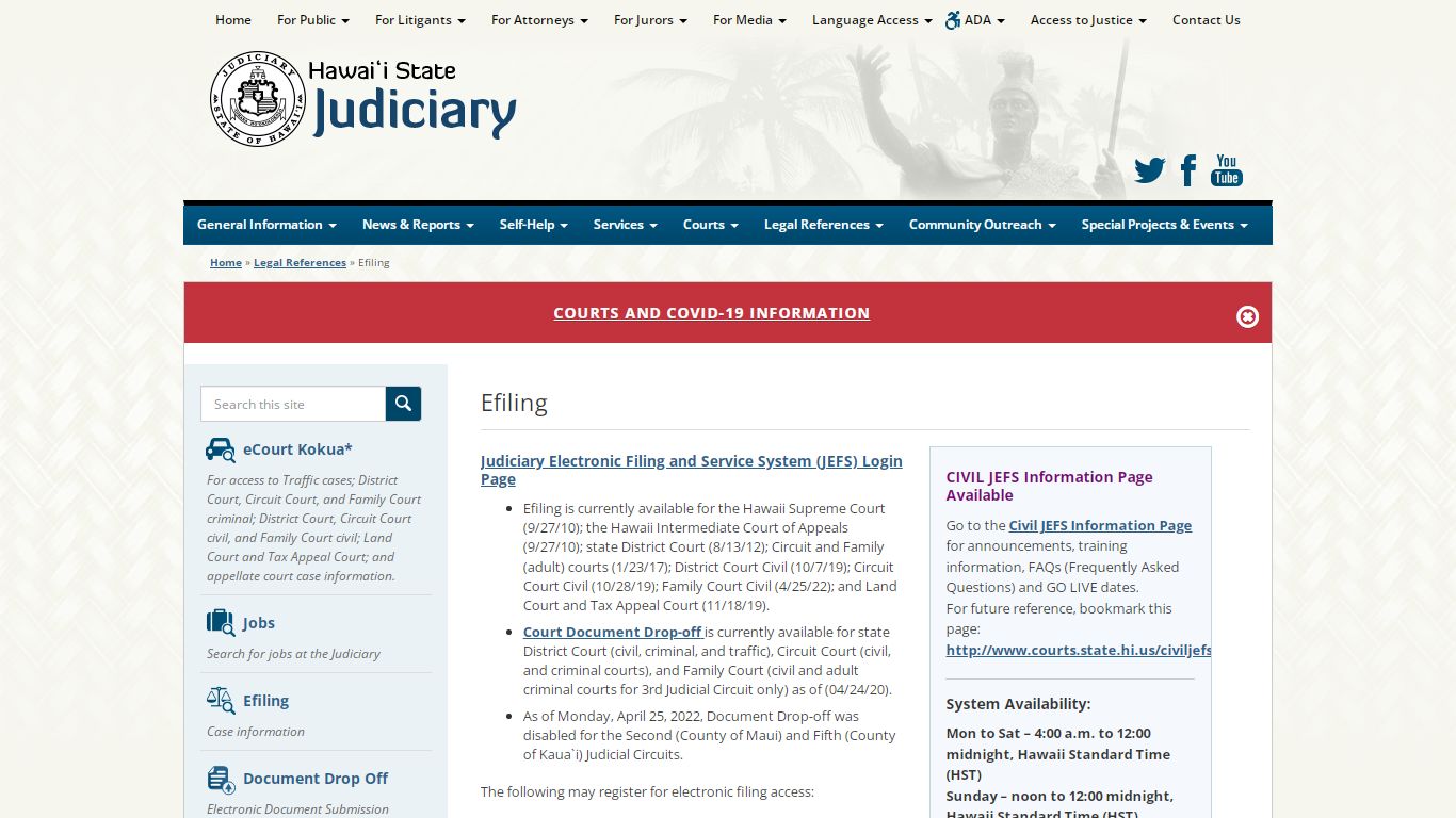 Judiciary | Efiling - courts.state.hi.us